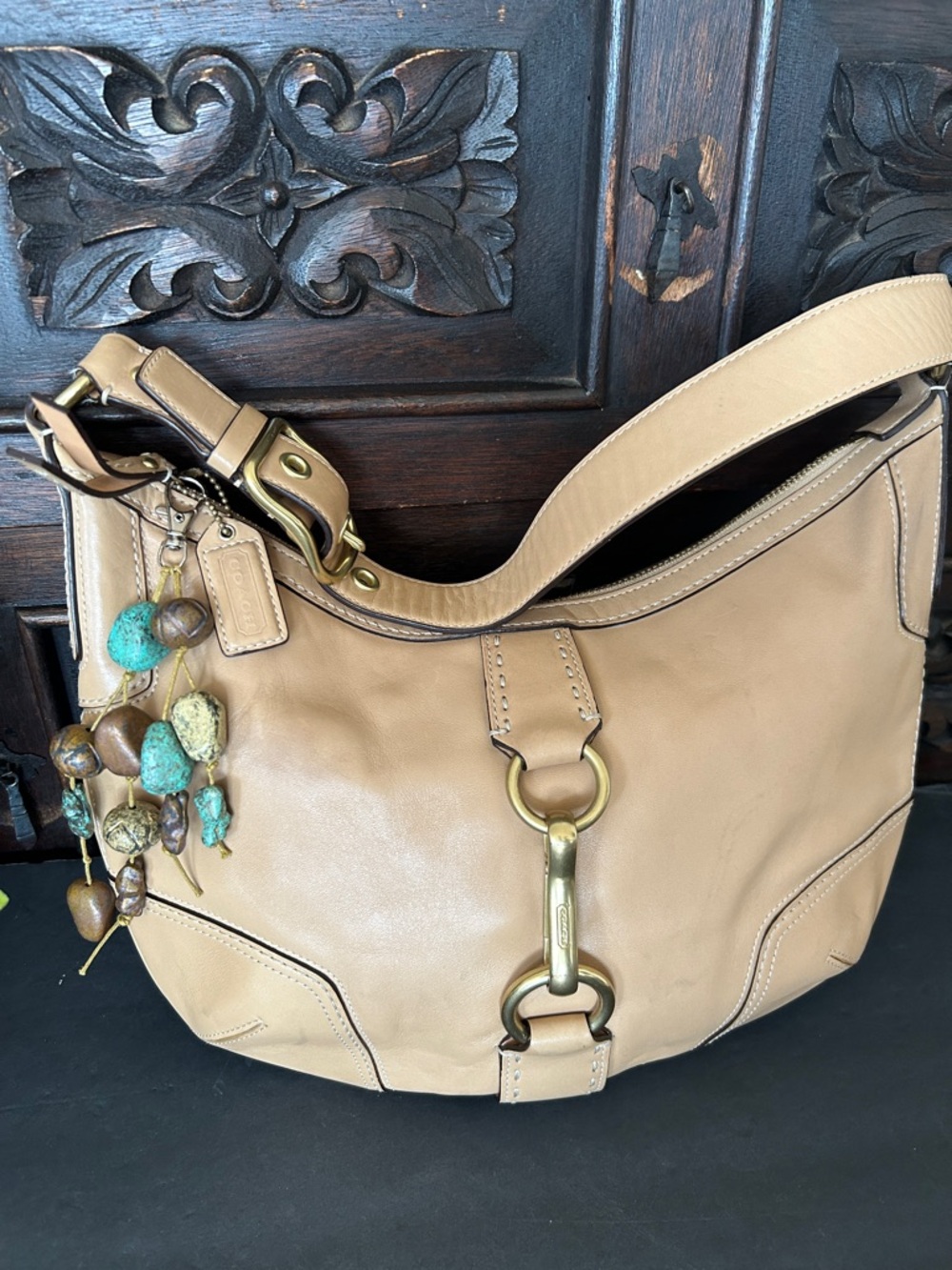Y2K Vintage COACH Beige Hampton Soho Baguette Hobo Shoulder Bag - Picture 3 of 16